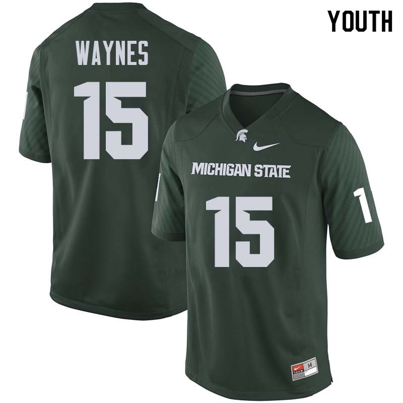 Youth #15 Trae Waynes Michigan State College Football Jerseys Sale-Green